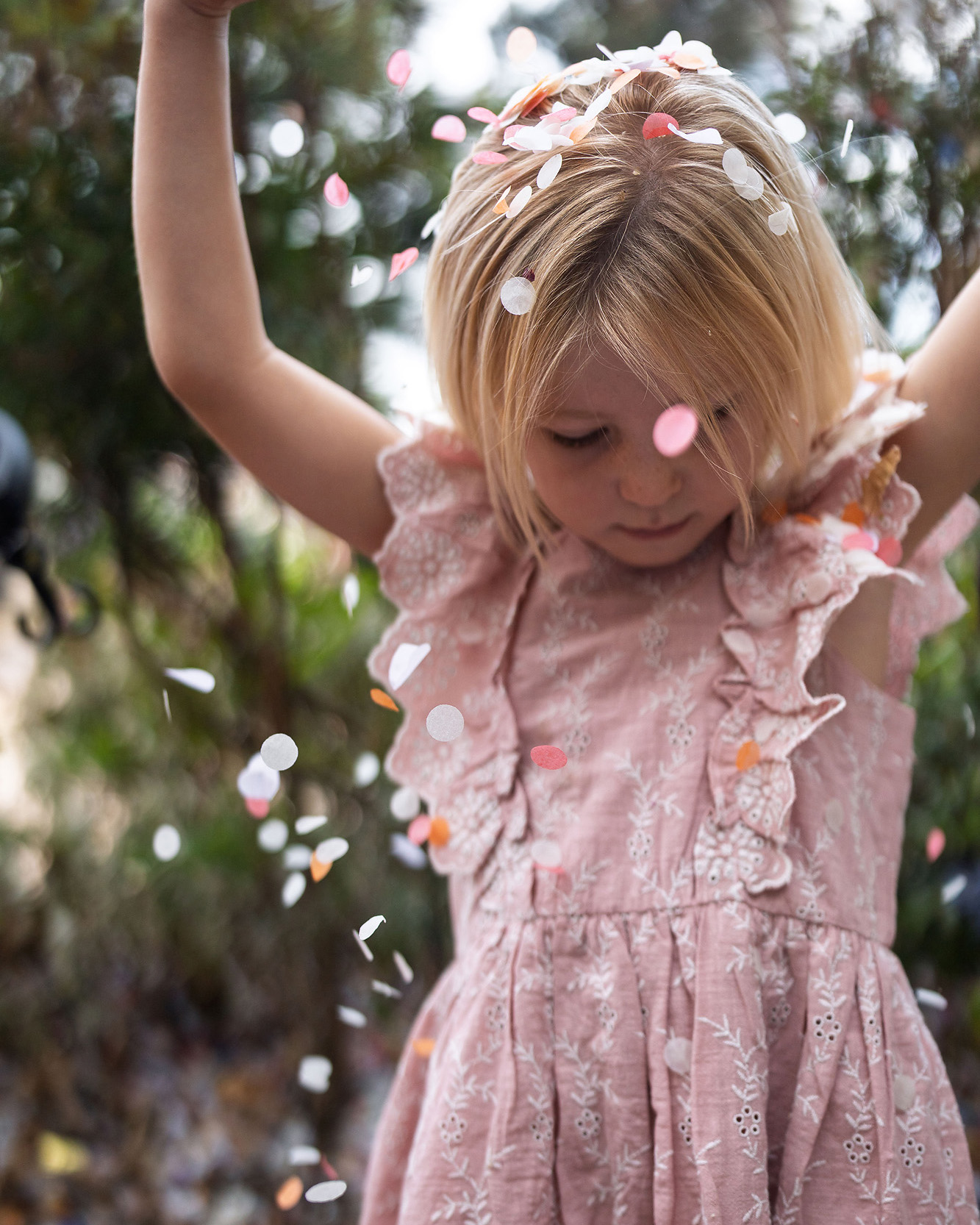 Flower girl with confetti